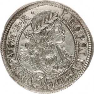 Leopold I. (1657-1705), 3 kr. 1675 FIK, Opolí-Kirschenhofer MKČ -, stuhy pod korunou,