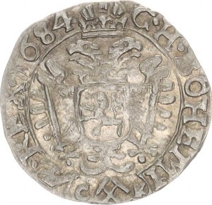 Leopold I. (1657-1705), 3 kr. 1684 CK, K.Hora-Krahe 1,975 g, tém.