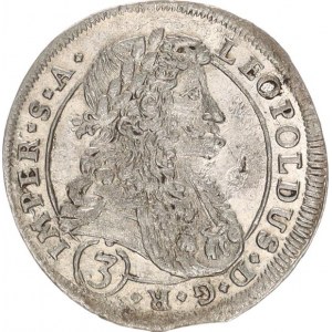 Leopold I. (1657-1705), 3 kr. 1698 CK, K.Hora-Krahe R MKČ 1460 1,618 g