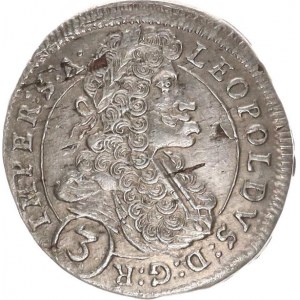 Leopold I. (1657-1705), 3 kr. 1699 GE, Praha-Egerer MKČ -, písmeno V ve jménu, obou