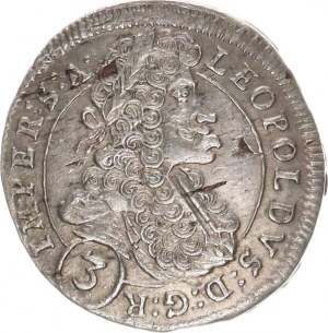 Leopold I. (1657-1705), 3 kr. 1699 GE, Praha-Egerer MKČ -, písmeno 