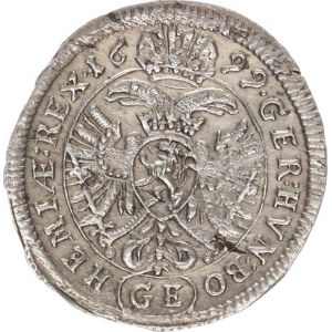 Leopold I. (1657-1705), 3 kr. 1699 GE, Praha-Egerer MKČ -, písmeno V ve jménu, obou