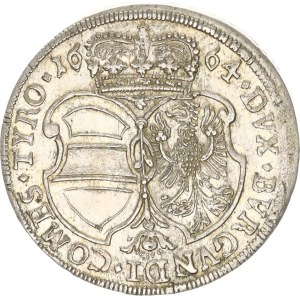 Sigmund František - arcivévoda (1662-1665), XV kr. 1664, Tyroly, Hall var.: D: G () :ARCHIDVX. AVST