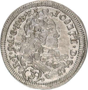 Josef I. (1705-1711), 3 kr. 1707 zn. hvězda, Mnichov var.: minc. zn. volně, opis: