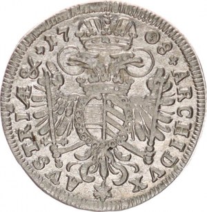 Josef I. (1705-1711), 3 kr. 1707 zn. hvězda, Mnichov var.: minc. zn. volně, opis: