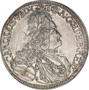 Karel VI. (1711-1740), 1/2 Tolar b.l., Tyroly Hall Her. 484-485; KM 1547 