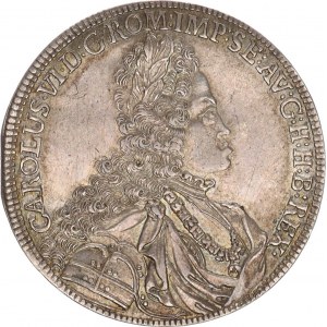 Karel VI. (1711-1740), 1/2 Tolar b.l., Tyroly Hall - typ mladý portrét / malý znak, nep