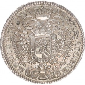 Karel VI. (1711-1740), 1/2 Tolar 1735 KB Husz. 1613 var.: dvojrečka za CAR :