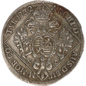 Karel VI. (1711-1740), 1/4 Tolar 1732 NB, Velká Baňa jako Husz. 1623 opis: CO: TYR: