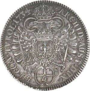 Karel VI. (1711-1740), 1/4 Tolar 1734, Tyroly, Hall KM 1618.2; M-A.234