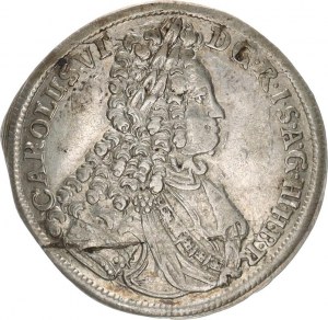 Karel VI. (1711-1740), VI kr. 1715, Vratislav-Nowak MKČ 1919 var.: prsní štítek v p