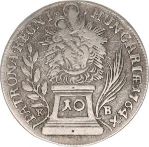 Marie Terezie (1740-1780), 10 kr. 1764 K-B, Kremnica, tém.