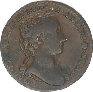 Marie Terezie (1740-1780), 1 Liard 1744 zn.ruka, Antverpy Nov. 28 3,24 g