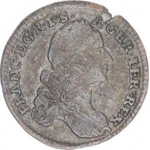 František Lotrinský (1745-1765), 3 kr. 1762 H-A, Tyroly Hall R, hr., mělčí raža