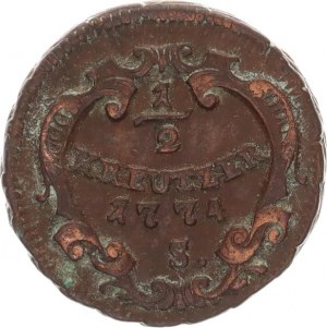Josef II., jako spoluvladař (1765-1780), 1/2 kr. 1774 S, Smolník