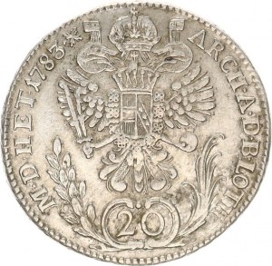 Josef II. (1780-1790), 20 kr. 1783 C, dr. just.