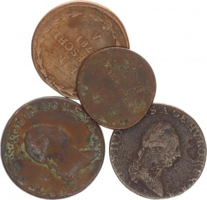 Josef II. (1780-1790), 1 kr. 1782 B (s tečkou), 1790 S; +1/4 kr. 1782 B; +Grešle 1781 A