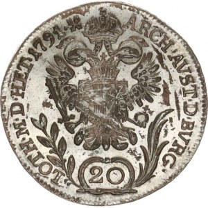 Leopold II. (1790-1792), 20 kr. 1791 B 6,645 g, skvr., tém.