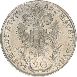 Leopold II. (1790-1792), 20 kr. 1791 G, Nagybánya R Husz. 1915