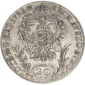 Leopold II. (1790-1792), 20 kr. 1792 B 6,534 g, dr. rys., tém.