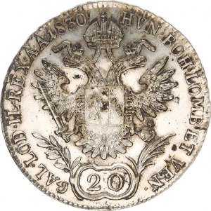 František I. (1792-1835), 20 kr. 1830 B, zbytky patiny