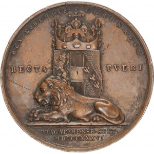 Ferdinand V. (1835-1848), Medaile 1836 na pražskou korunovaci Ferdinanda V., Cu 46 mm