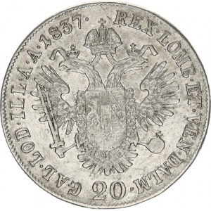 Ferdinand V. (1835-1848), 20 kr. 1837 A, tém.
