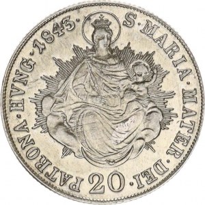 Ferdinand V. (1835-1848), 20 kr. 1843 B, lak.