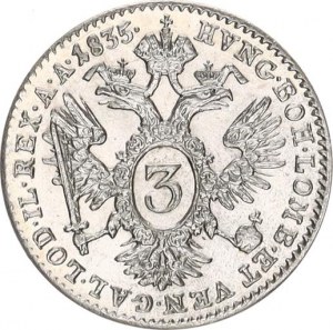 Ferdinand V. (1835-1848), 3 kr. 1835 A - FERDINANDVS 