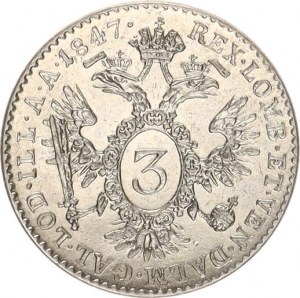 Ferdinand V. (1835-1848), 3 kr. 1847 A