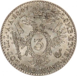 Ferdinand V. (1835-1848), 3 kr. 1847 A
