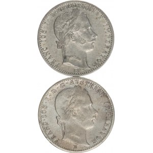 František Josef I.(1848-1918), 1/4 Zlatník 1860 B (2x) 2 ks