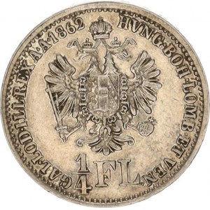 František Josef I.(1848-1918), 1/4 Zlatník 1862 A