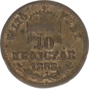 František Josef I.(1848-1918), 10 kr. 1868 GYF - VALTO PENZ RR