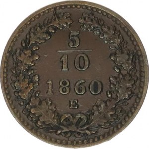 František Josef I.(1848-1918), 5/10 kr. 1860 E R