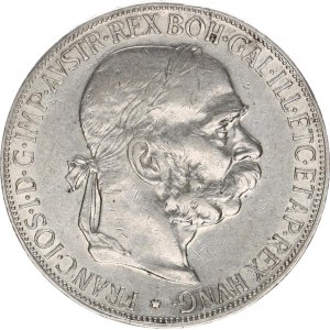 František Josef I.(1848-1918), 5 Koruna 1907 b.zn., nep. rys.