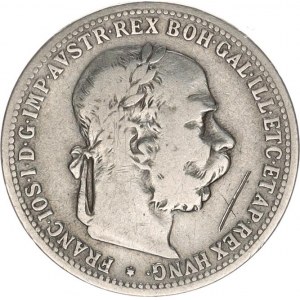 František Josef I.(1848-1918), 1 Koruna 1897 b.zn., vryp