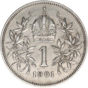 František Josef I.(1848-1918), 1 Koruna 1901 b.zn.