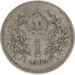 František Josef I.(1848-1918), 1 Koruna 1905 b.zn. R