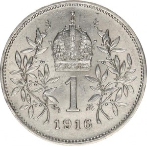 František Josef I.(1848-1918), 1 Koruna 1916 b.zn.