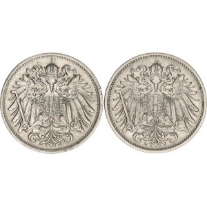 František Josef I.(1848-1918), 20 hal. 1909, 1911 oba b.zn. 2 ks