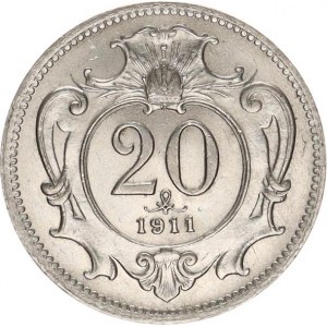 František Josef I.(1848-1918), 20 hal. 1911 b.zn.