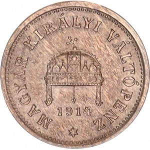 František Josef I.(1848-1918), 1 Fillér 1914 KB RR 1,639 g