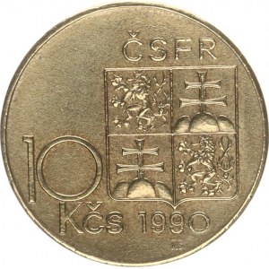 Údobí let 1953-1993, 10 Kčs 1990 - T.G.Masaryk, var.: bez tečky mezi MR