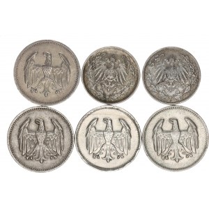 Výmarská republika (1918-1933), 1 Mark 1924 A(4x); +1/2 Mark 1919 J(2x) KM 42 6