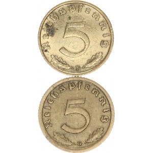 Germany - 3 Reichs, 1933-1945, 5 Rpf. 1939 F, G 2 pcs