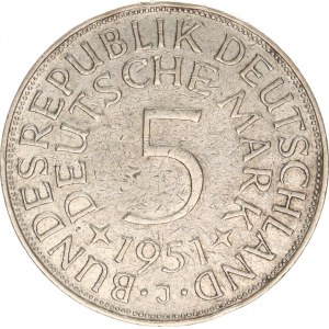 Germania - BRD (1949-), 5 DM 1951 J KM 112.1, r. dr., nep. hr.