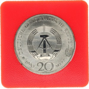 Německo - DDR (1949-1990), 20 M 1990 A - 22.XII. 1989, Brandenburská brána KM 139 C