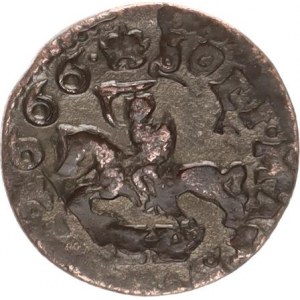 Polsko, Jan Kazimír (1649-1668), Solidus litevský 1666 KP, Wilno, Kirszenstein Zag. 532; Ko