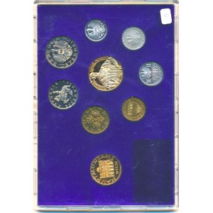 Austria, serie d'epoca 1988 (2, 5, 10, 50 gr., 1, 5, 10 Sch. + doratura. miele